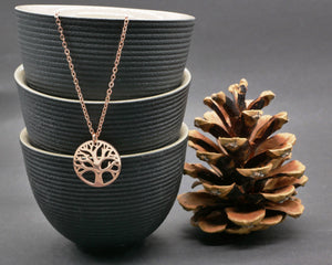 Nuoli Lebensbaum Halskette Rosegold